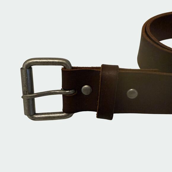 Hollister American Eagle Outfitters Leather Belt Size 40 Chrome Buckle - Picture 5 of 8